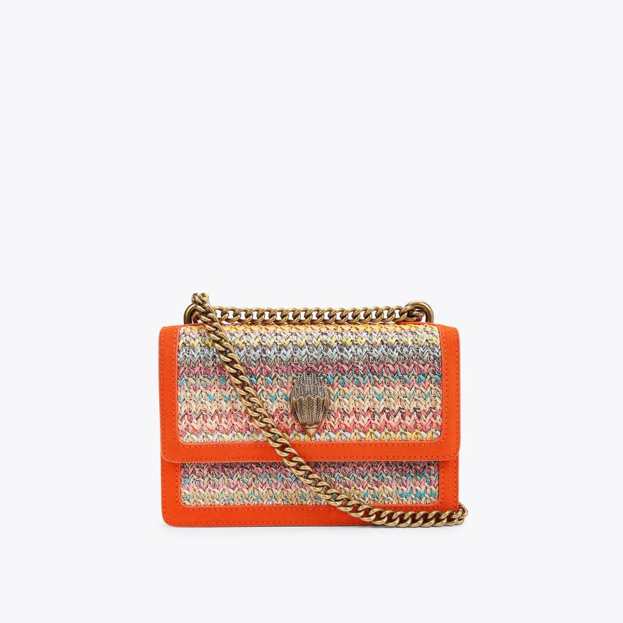 SHOREDITCH SM CROSS BODY Raffia Suede Leather Cross Body Purse by