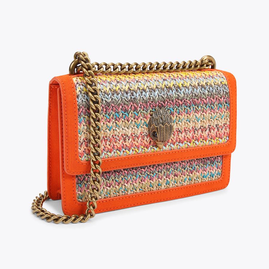 SHOREDITCH SM CROSS BODY Raffia Suede Leather Cross Body Purse by
