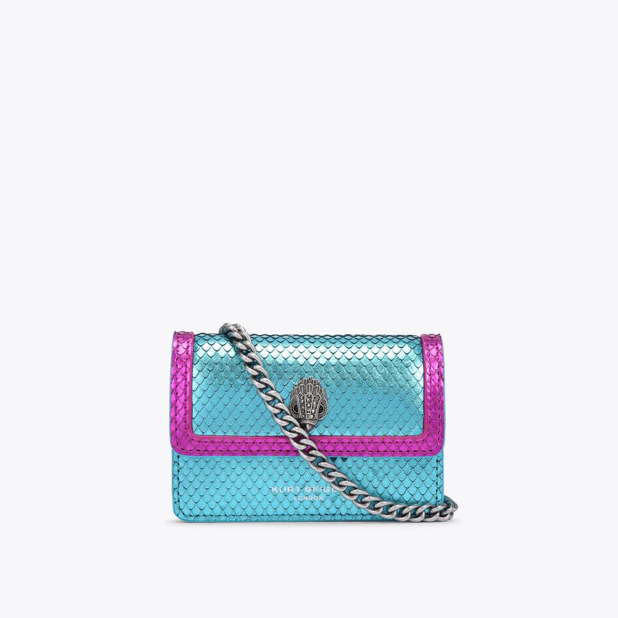 SHOREDITCH XS XBODY Blue Lizard Embossed Extra Small Cross Body by
