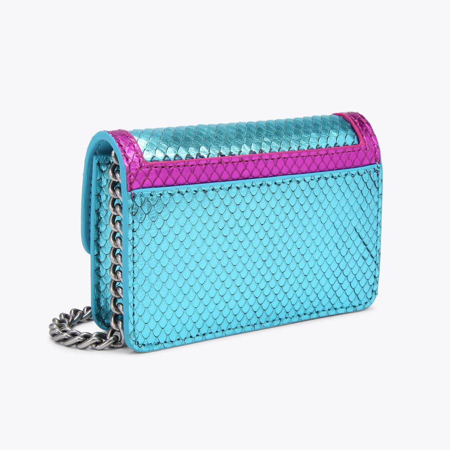 SHOREDITCH XS XBODY Blue Lizard Embossed Extra Small Cross Body by
