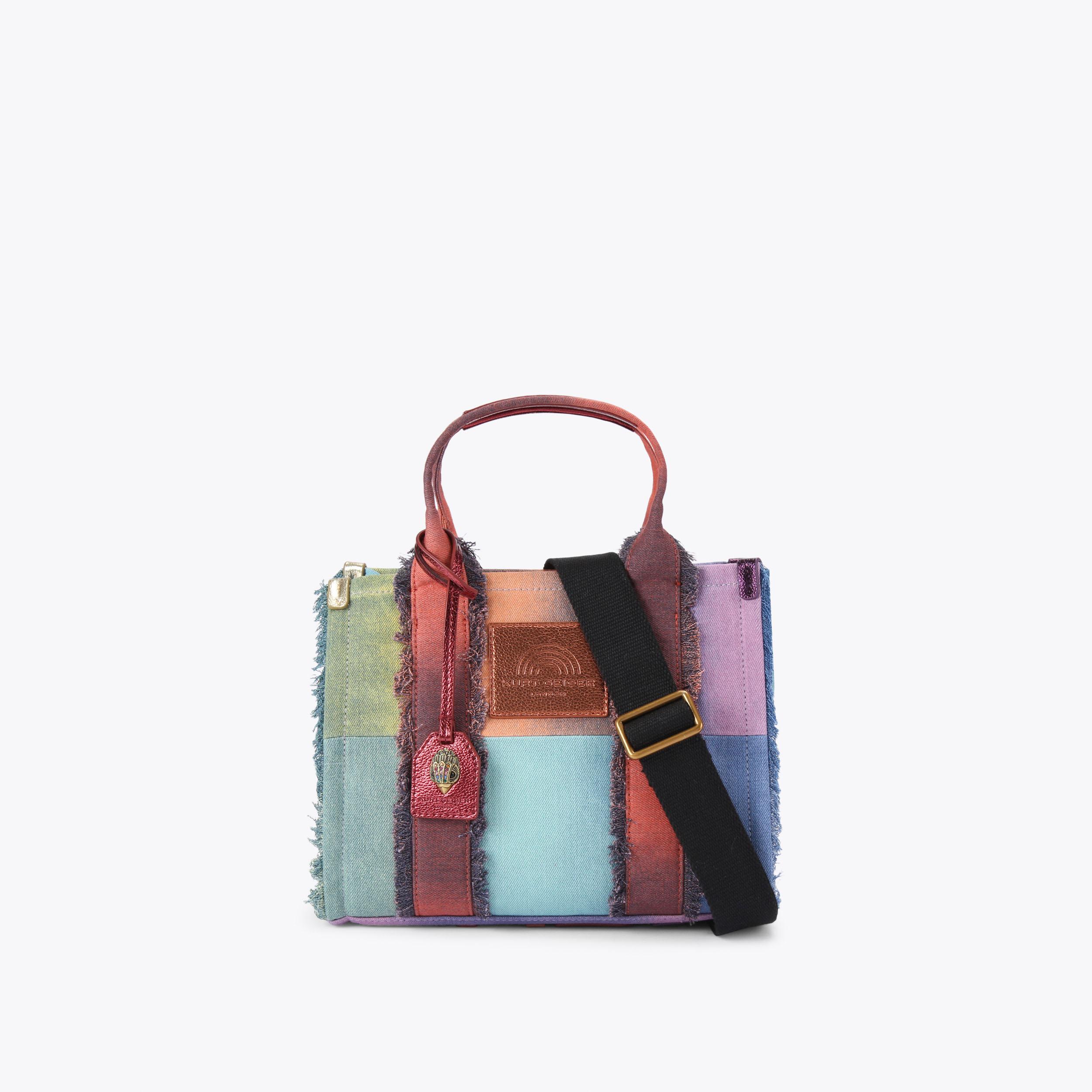 SMALL SOUTHBANK TOTE Denim Rainbow Frayed Tote Bag by KURT GEIGER 