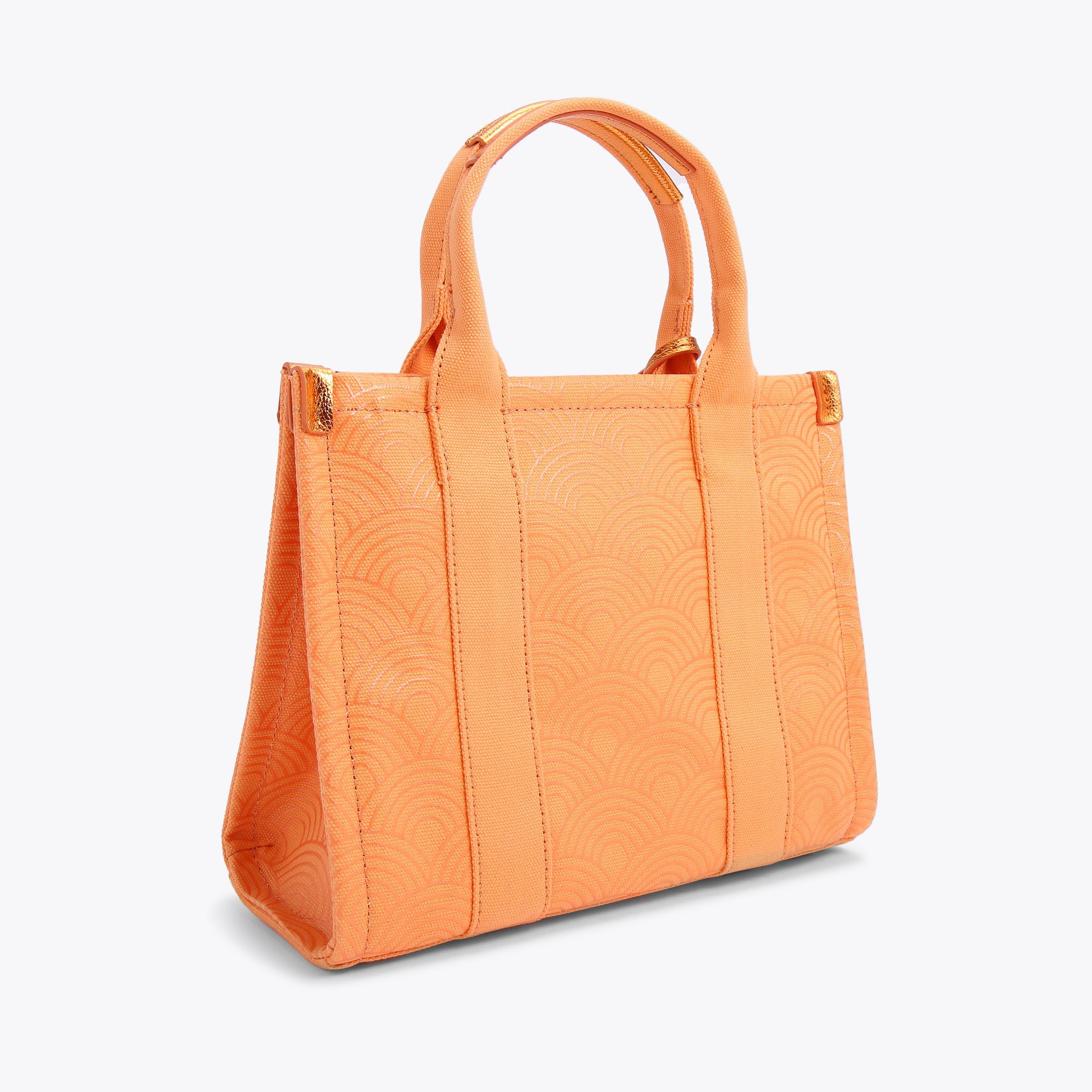 Orange leather tote bag sale