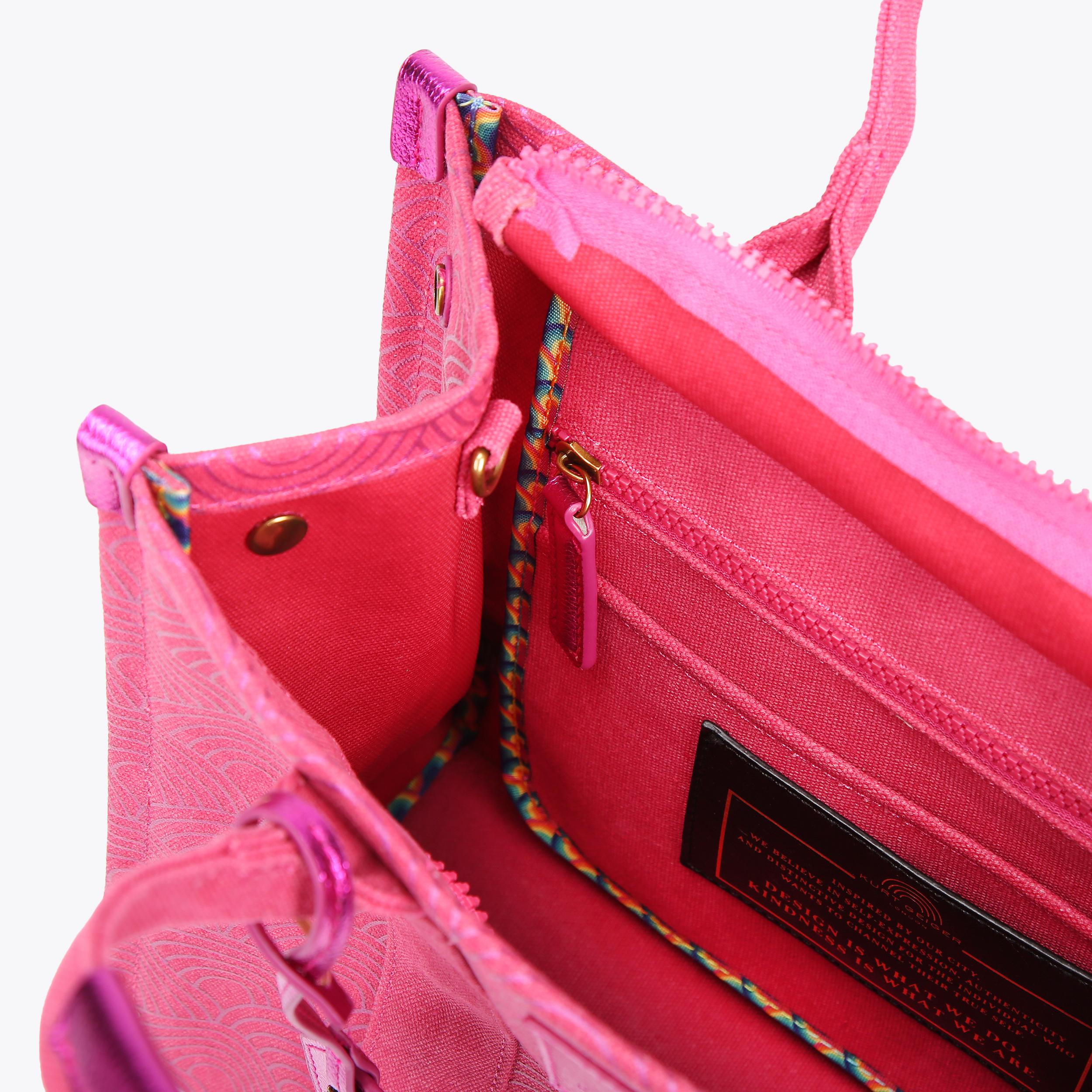 バッグ Rare pink signature canvas bag 6830 Southbank Small Canvas Shopper Bag | Kurt Geiger