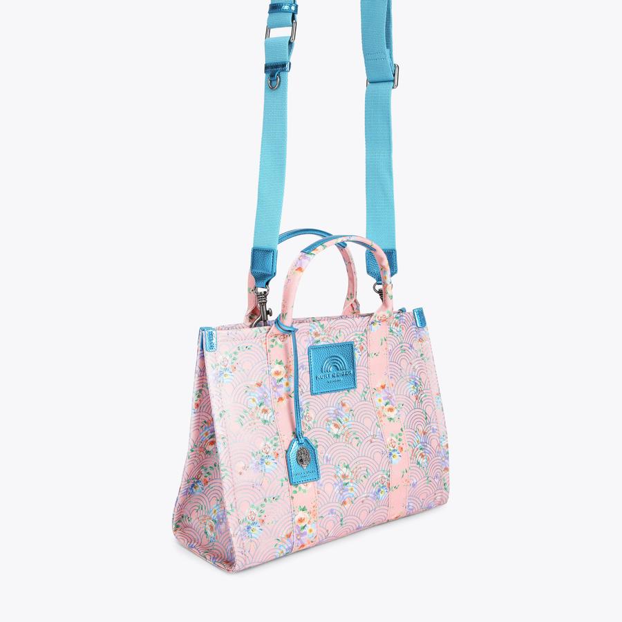 SOUTHBANK TOTE Pink Floral Cross Body Bag by KURT GEIGER LONDON