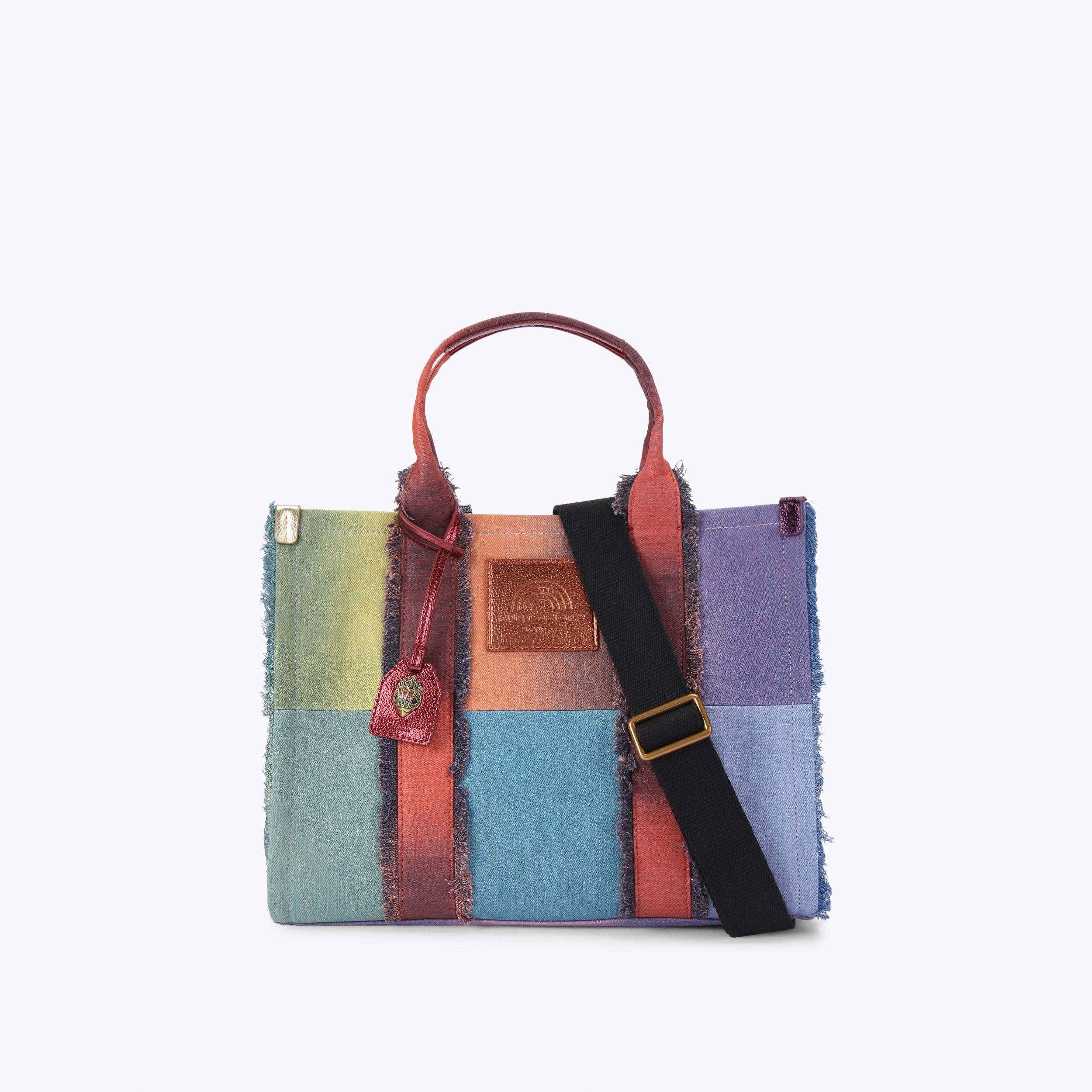 SOUTHBANK TOTE Rainbow Denim Frayed Tote Bag by KURT GEIGER LONDON