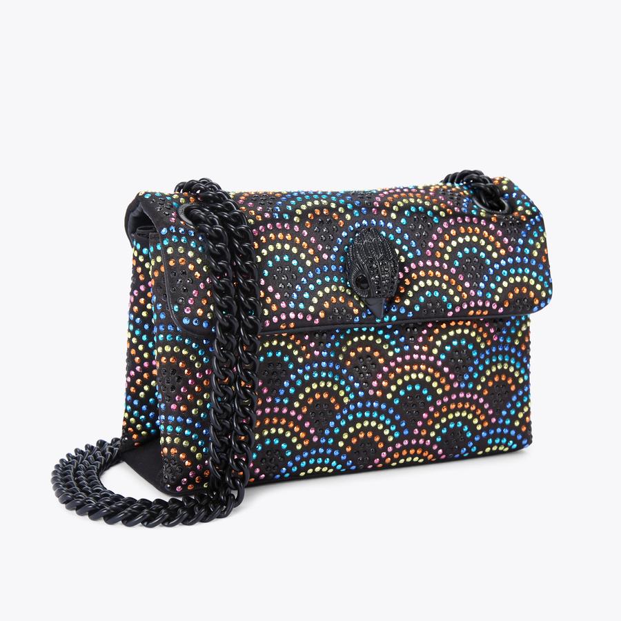 FABRIC MINI KENSINGTON Rainbow Crystal Cross Body Purse by