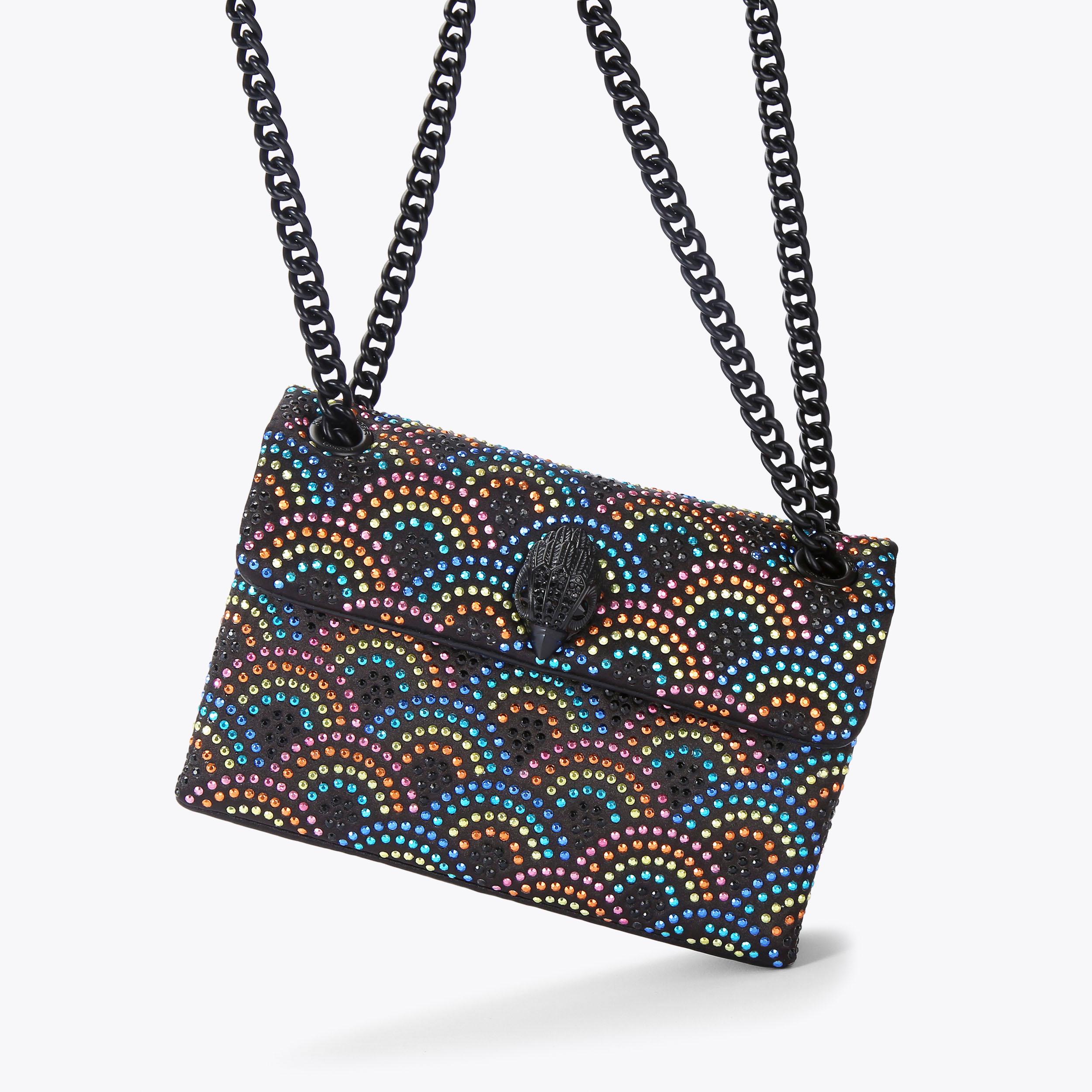 FABRIC MINI KENSINGTON Rainbow Crystal Cross Body Purse by