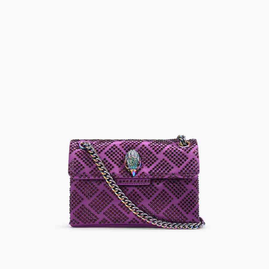 FABRIC MINI KENSINGTON Purple Crystal Cross Body Fabric Bag