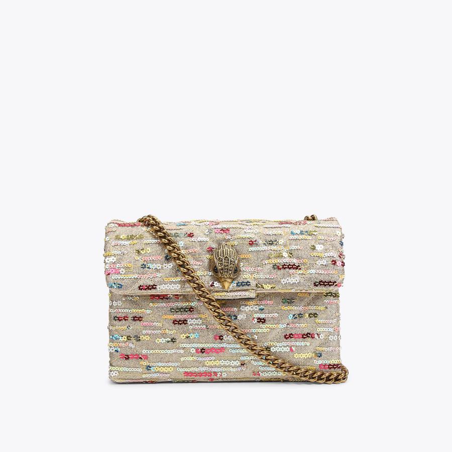 LUREX MD KENSINGTON Sequin Fabric Cross Body Bag by KURT  Kurt Geiger Gold and Copper Sequin Shoulder Bag main image 0