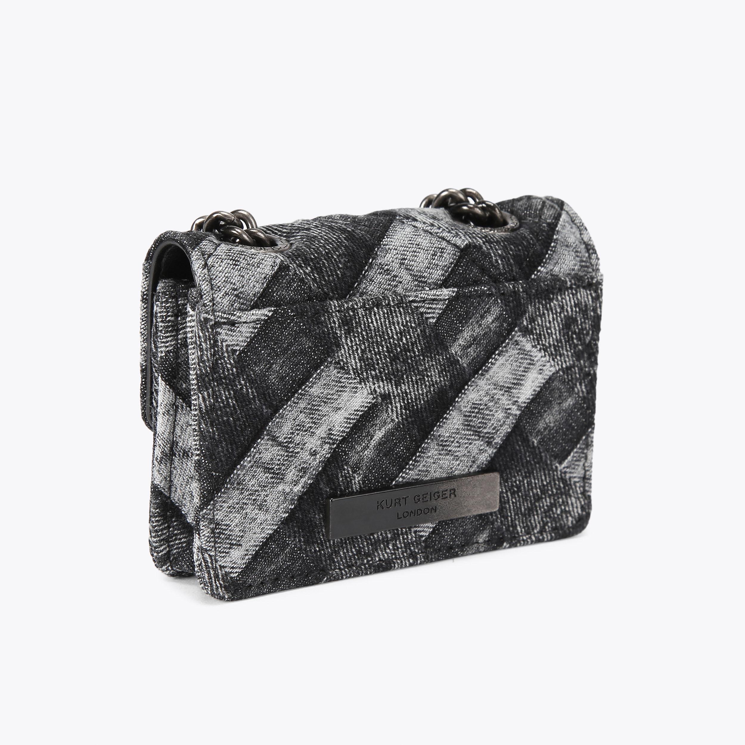 PRADA DENIM CITY CALF Bag Denim 2WAY with pouch used