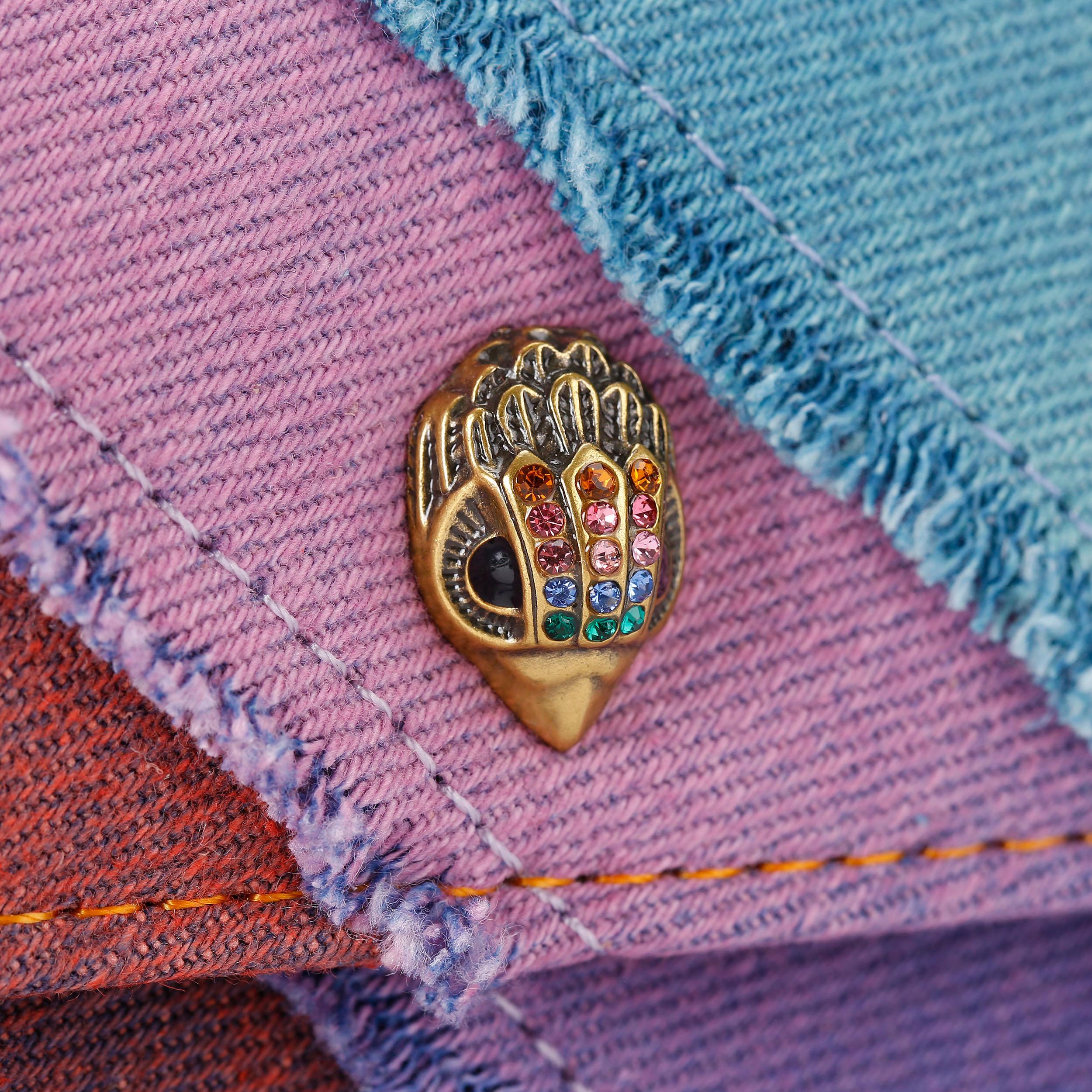 MICRO KENSINGTON Multi-Color Stripe Denim Mini Purse by KURT GEIGER LONDON