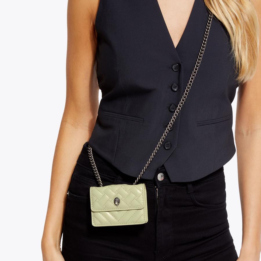 MICRO KENSINGTON Pale Green Cross Body Purse by KURT GEIGER LONDON