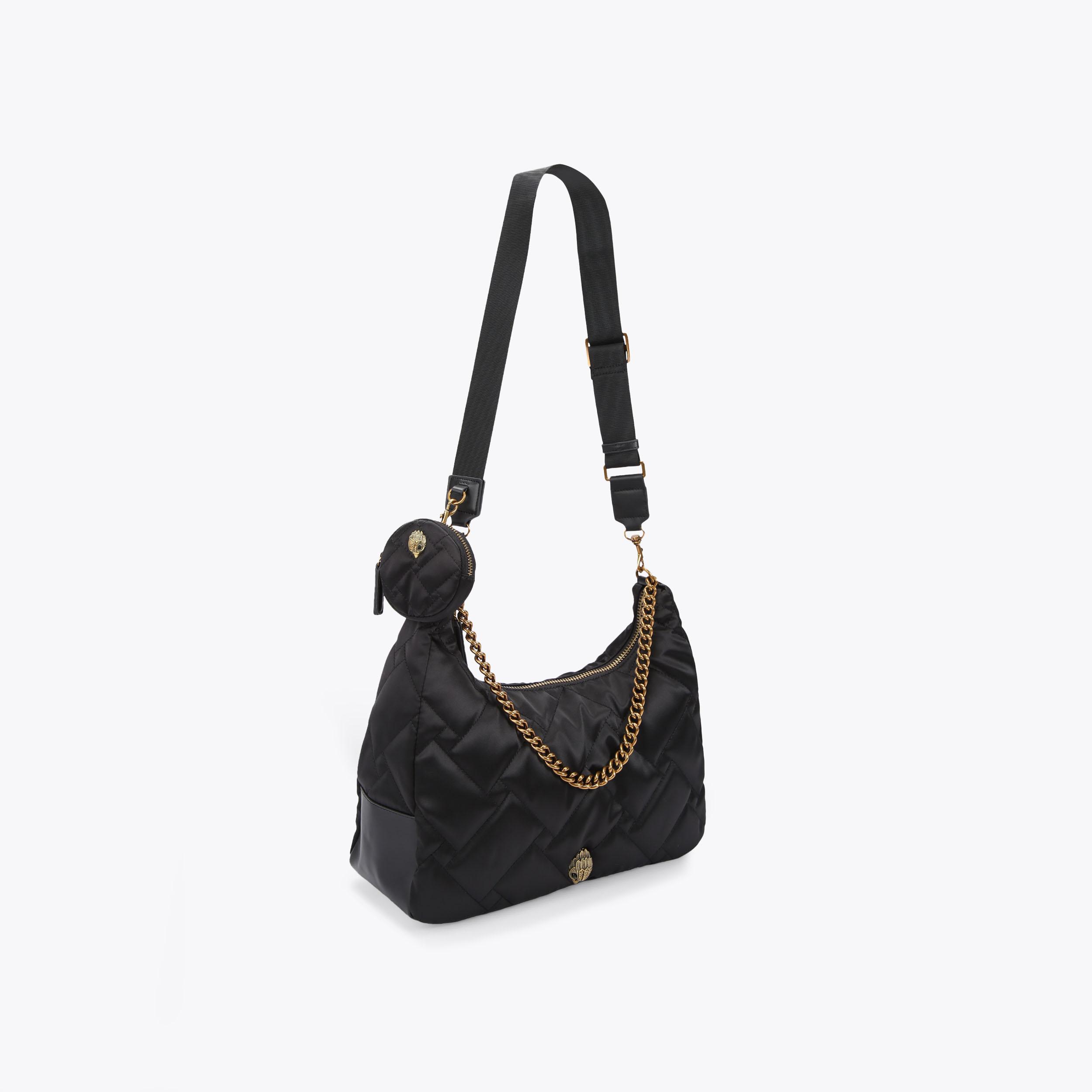 RECYCLED LG HOBO Black Oversized Recycled Cross Body Purse