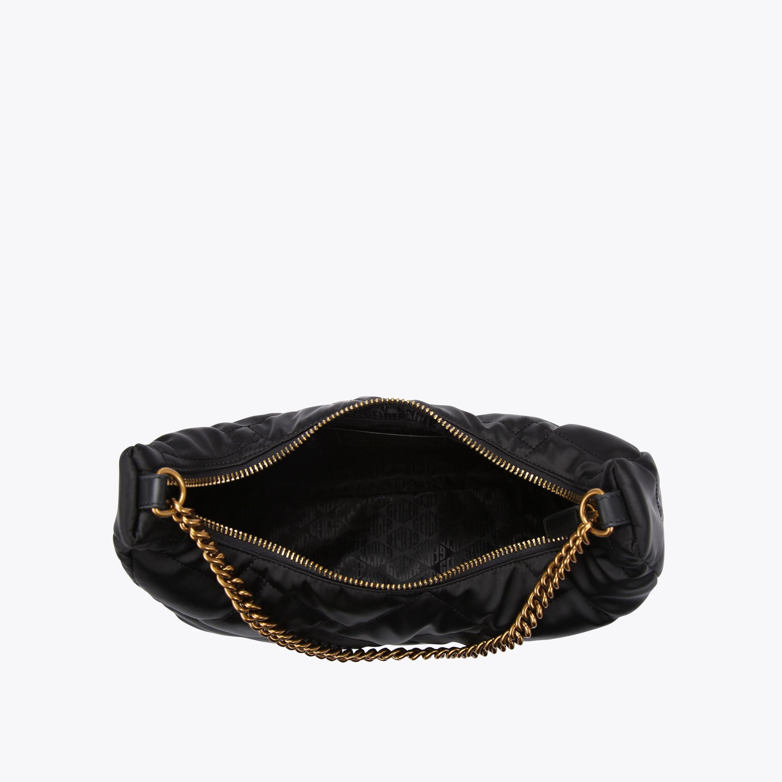 RECYCLED LG HOBO Black Oversized Recycled Cross Body Purse