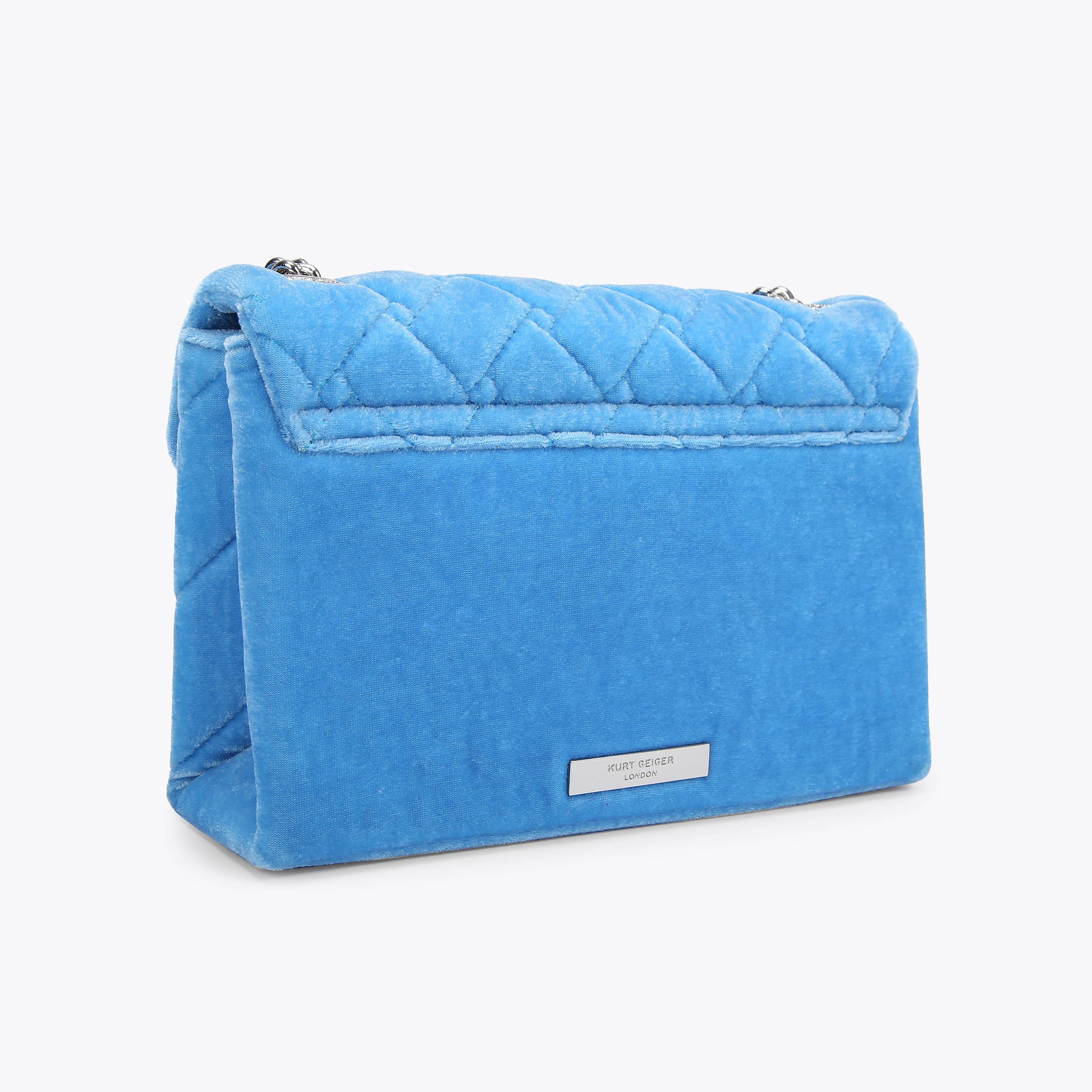 MICRO CAMDEN Blue Canvas Mini Bag by KURT GEIGER LONDON