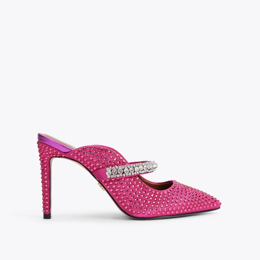 DUKE CRYSTAL Fuchsia Crystal Embellished Heels by KURT GEIGER LONDON