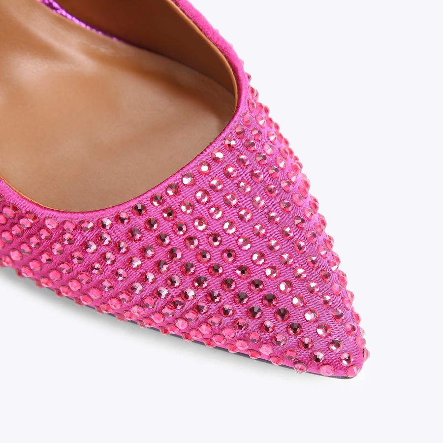 DUKE CRYSTAL Fuchsia Crystal Embellished Heels by KURT GEIGER LONDON