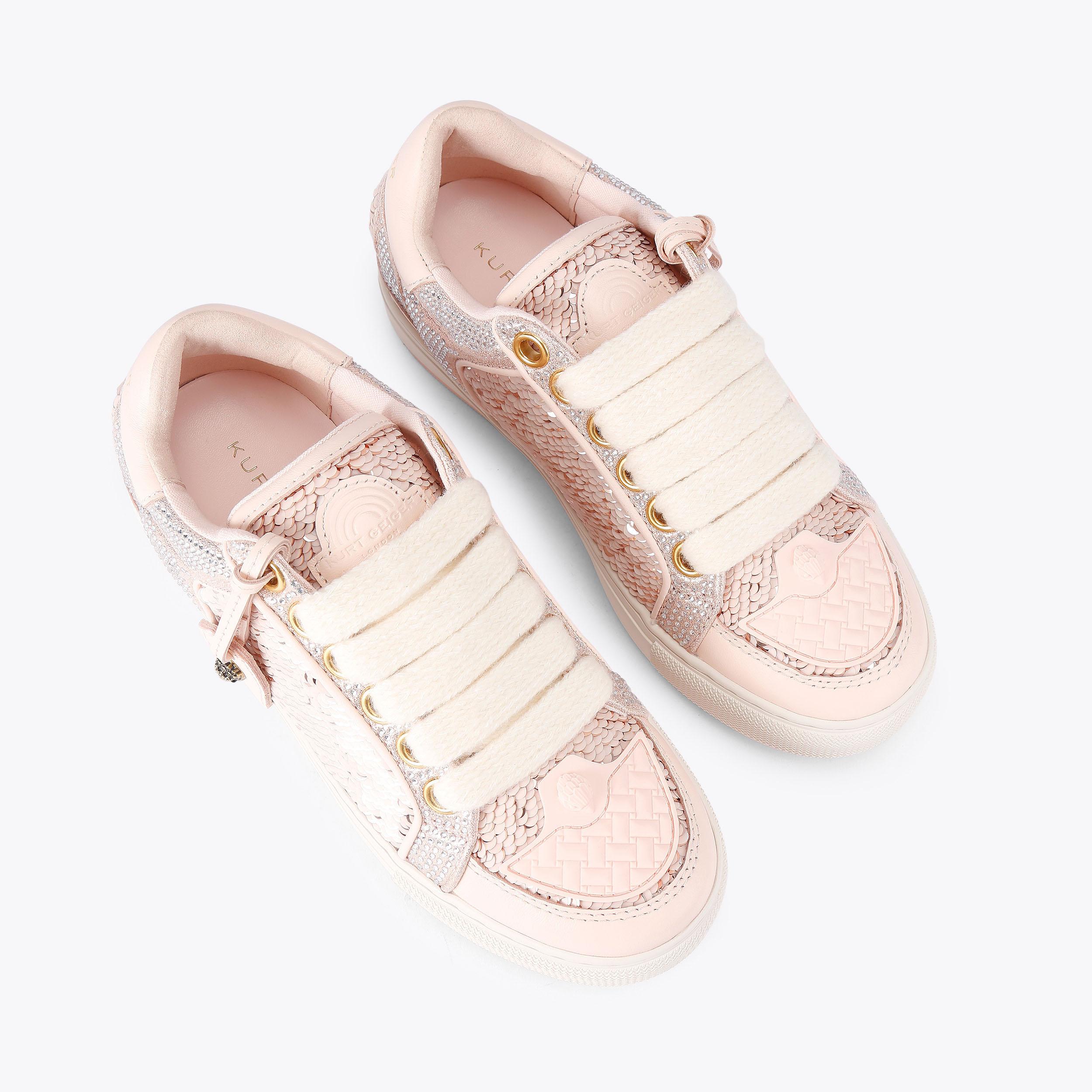 SOUTHBANK TAG Pink Sequin Southbank Sneaker by Kurt Geiger London