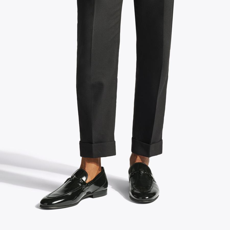 ジャスティン・クライファート Alistair Black Patent Leather Loafers | Kurt Geiger