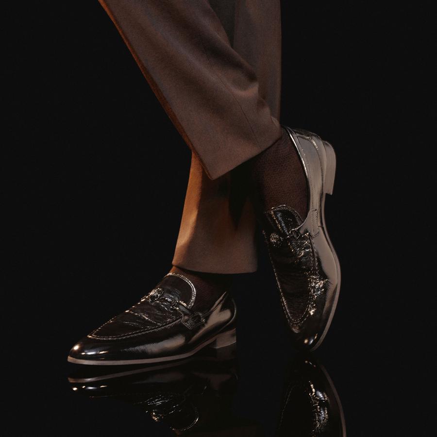 Alistair Black Patent Leather Loafers | Kurt Geiger display picture 3