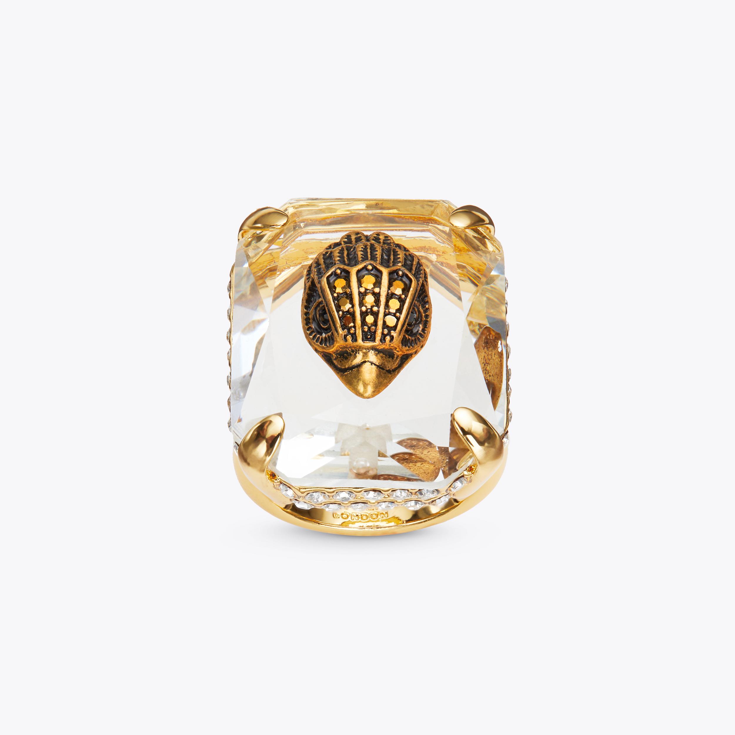 CALEE Eagle Motif Gold Tone Ring