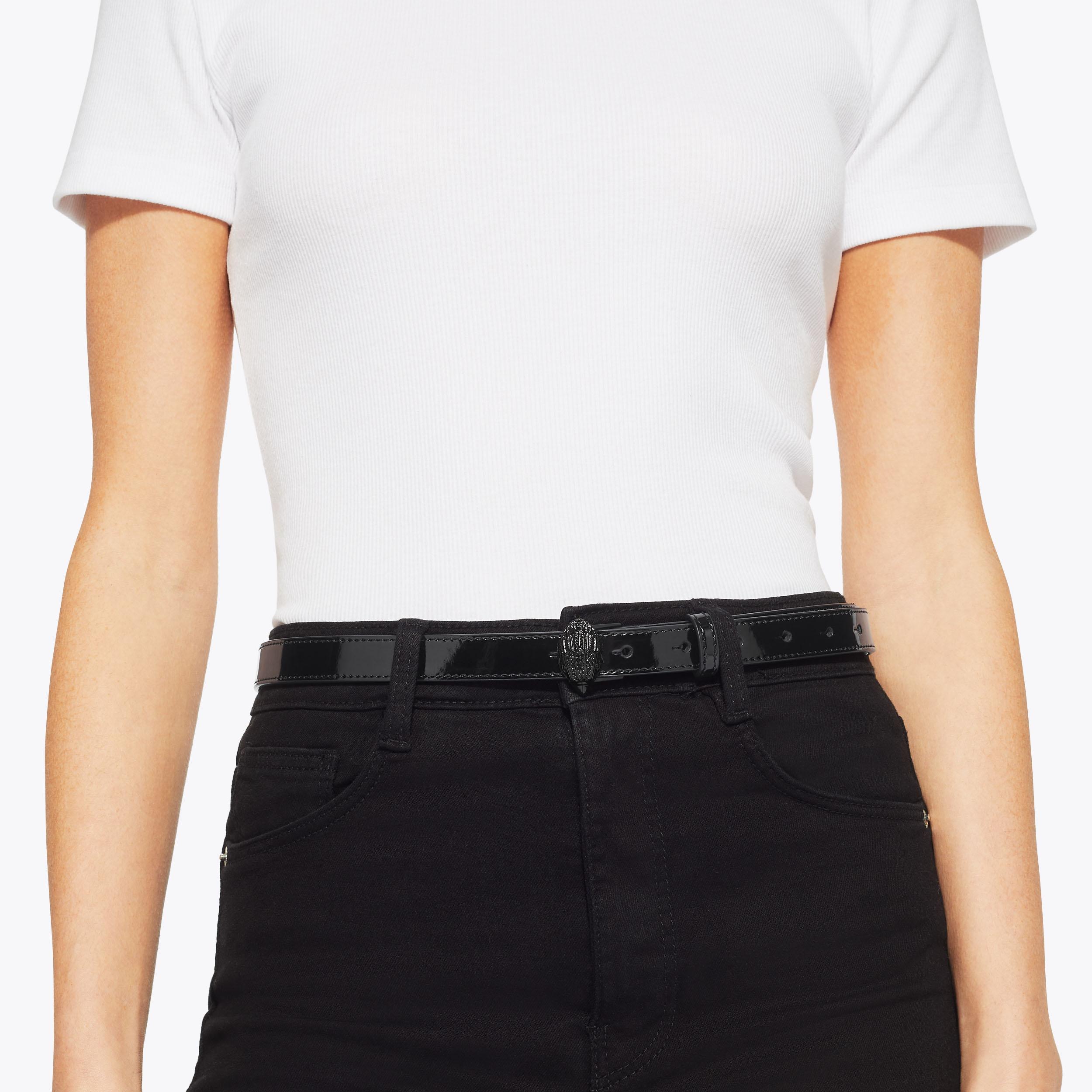 20 EAGLE BELT Black Patent Belt by KURT GEIGER LONDON