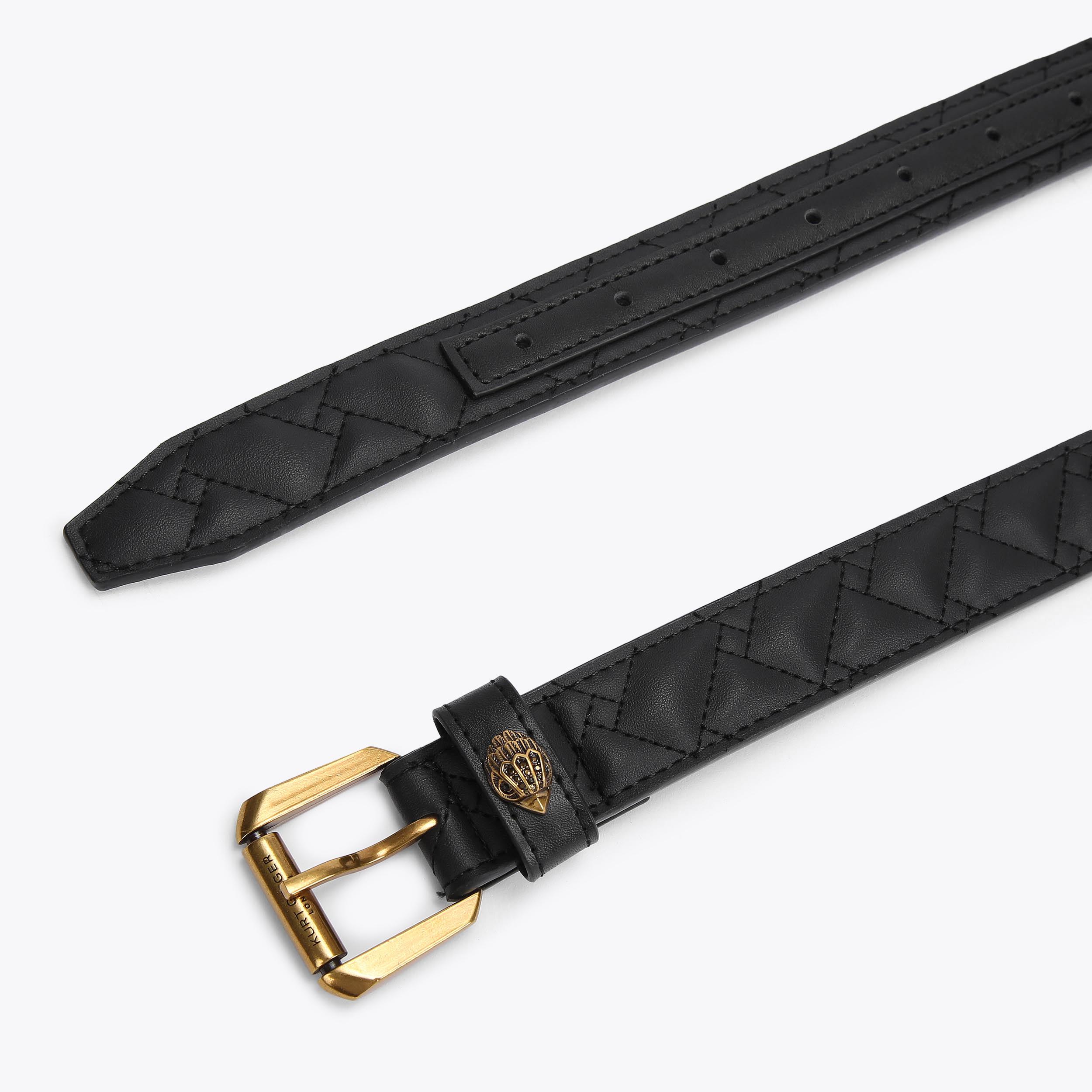 Kurt Geiger London Wide Stretch Back Leather Belt Kensington Black Leather Belt for Women | Kurt Geiger main image 3