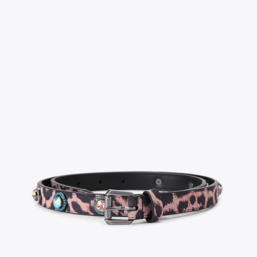 Octavia 20 Pink & Black Cow Print Belt | Kurt Geiger display picture 3