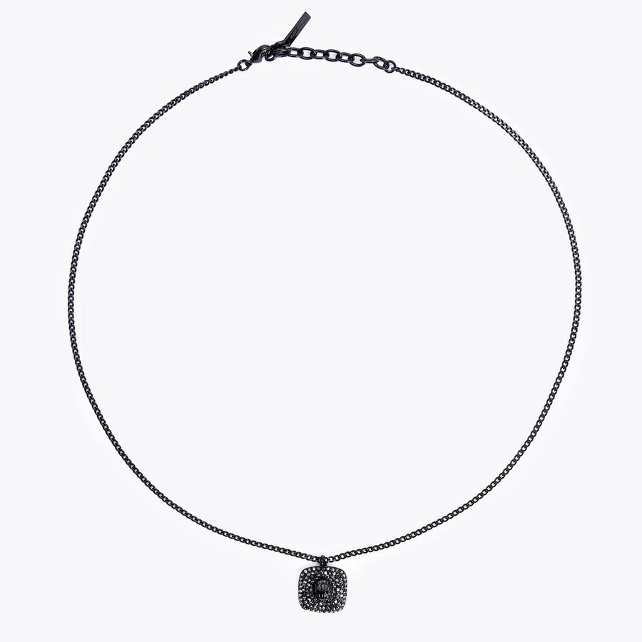 CRYSTAL SIGNET NECKLACE M Black Heart Tennis Bracelet by KURT