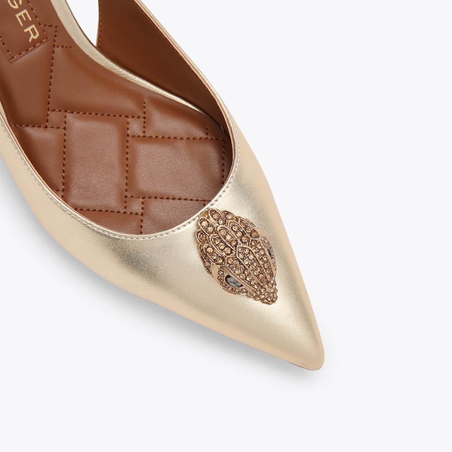 gold puff dress Franco Sarto L-Destin Gold Strappy Flats main image 0