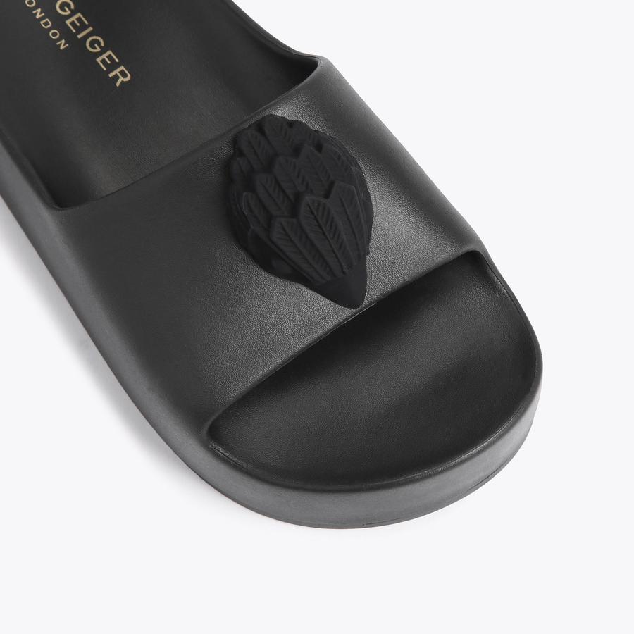 EAGLE CHUNKY SLIDE Black Slide On Sandals by KURT GEIGER LONDON
