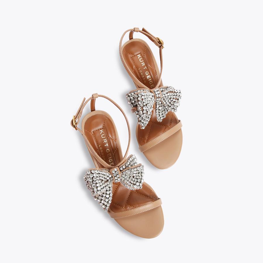 BROMLEY BOW SANDAL 95 Camel Sandal by KURT GEIGER LONDON