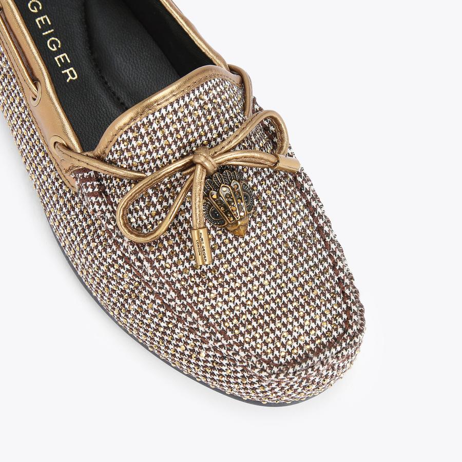 EAGLE MOCCASIN Houndstooth Slip On Shoe by KURT GEIGER LONDON