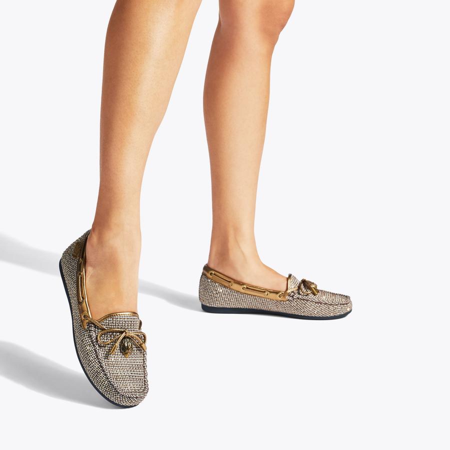英　0527 EAGLE MOCCASIN Houndstooth Slip On Shoe by KURT GEIGER LONDON