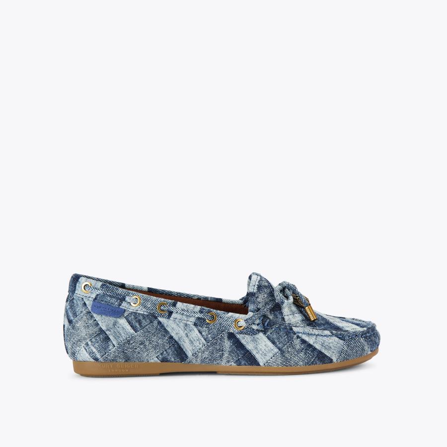 EAGLE MOCCASIN Denim Slip On Shoe by KURT GEIGER LONDON
