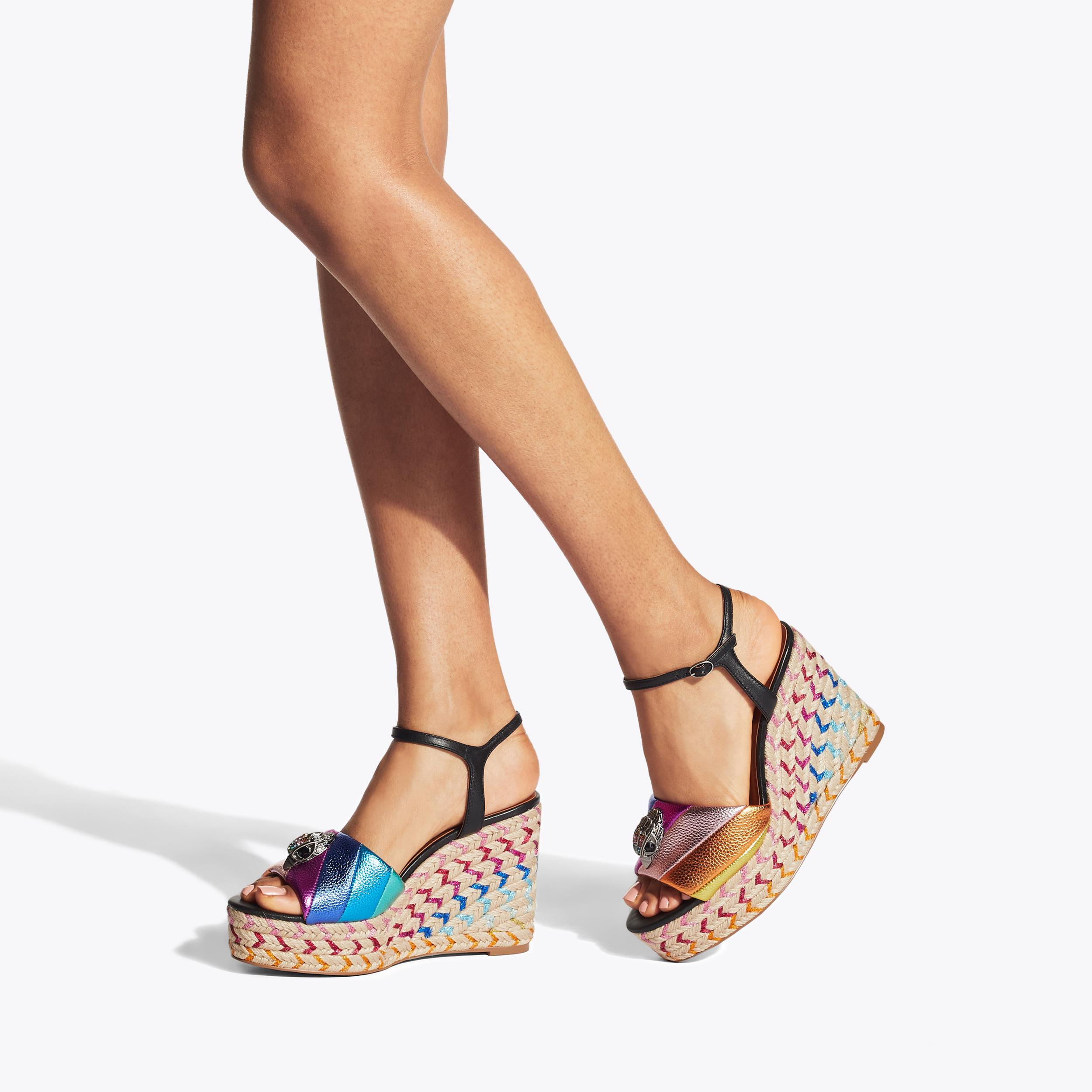 New Look floral print platform wedge peep toes > Shoeperwoman