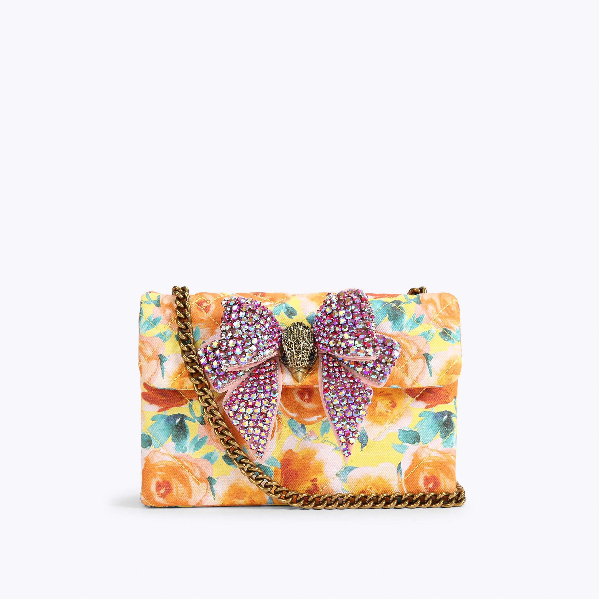 BOW MD KENSINGTON Orange Fabric Cross Body Bag by KURT GEIGER LONDON