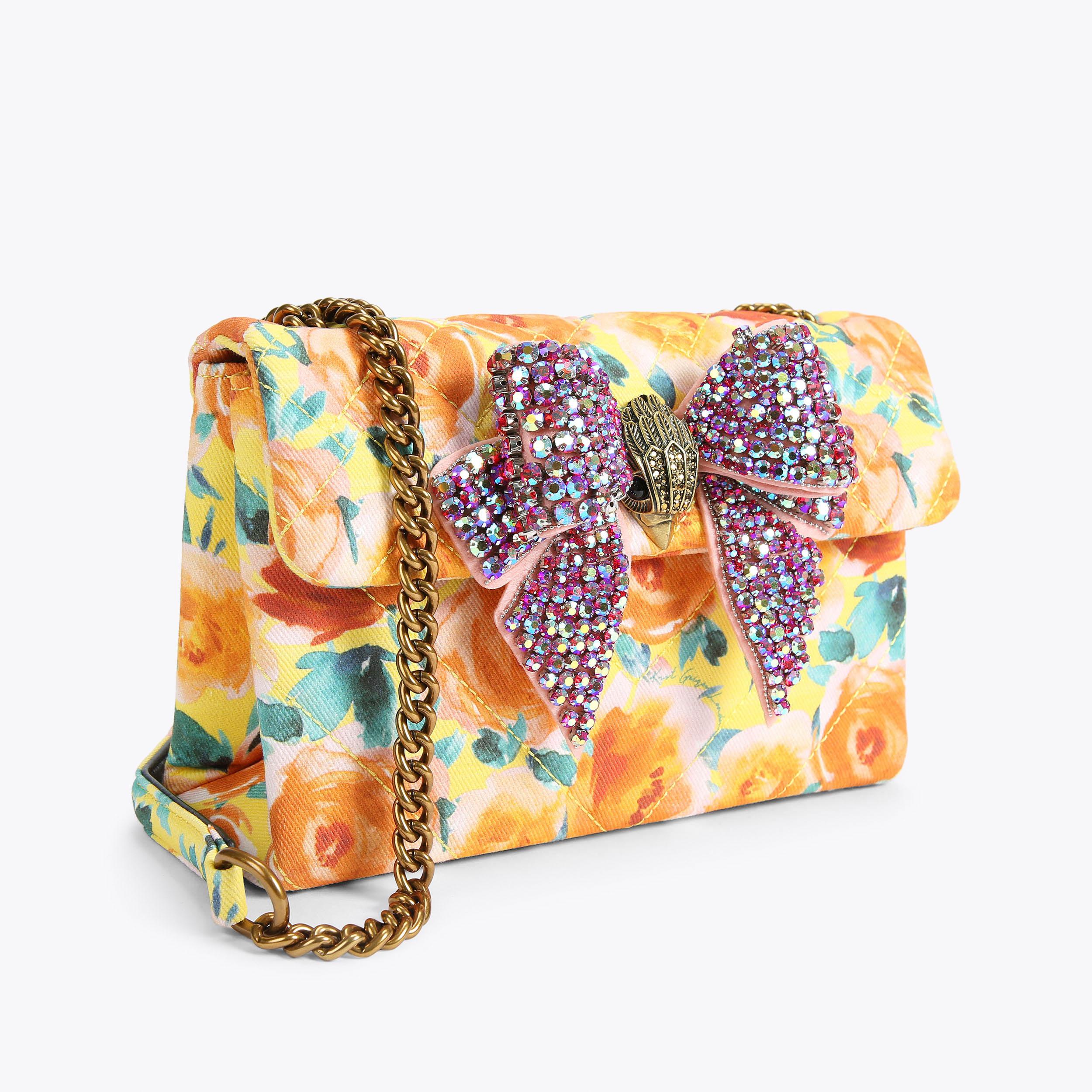 BOW MD KENSINGTON Orange Fabric Cross Body Bag by KURT GEIGER LONDON