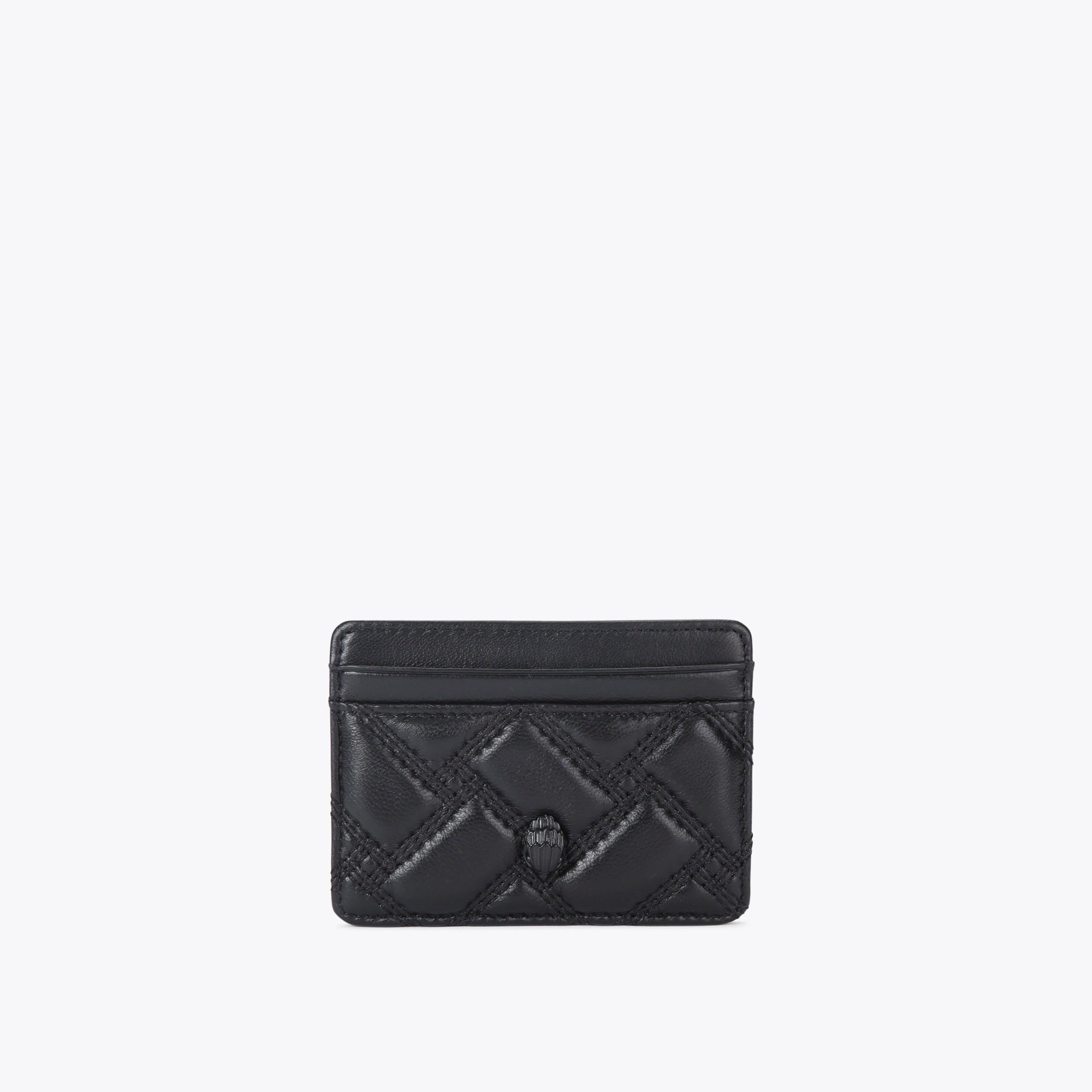 Designer Card Holder in Black Leather | Kurt Geiger