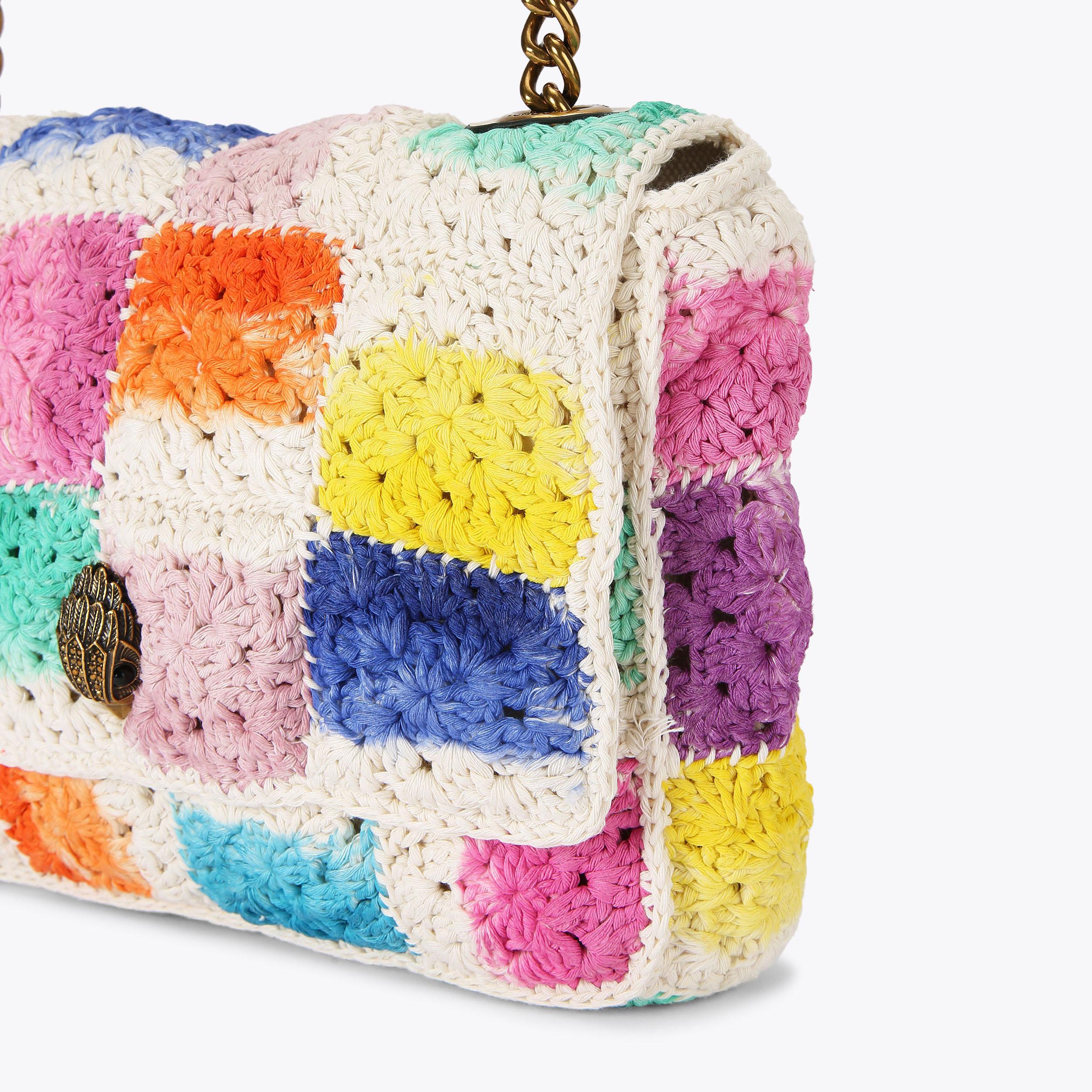 ハンドバッグ CROCHET LOGO HANDBAG Logo crochet shoulder bag in blue - Miu Miu | Mytheresa