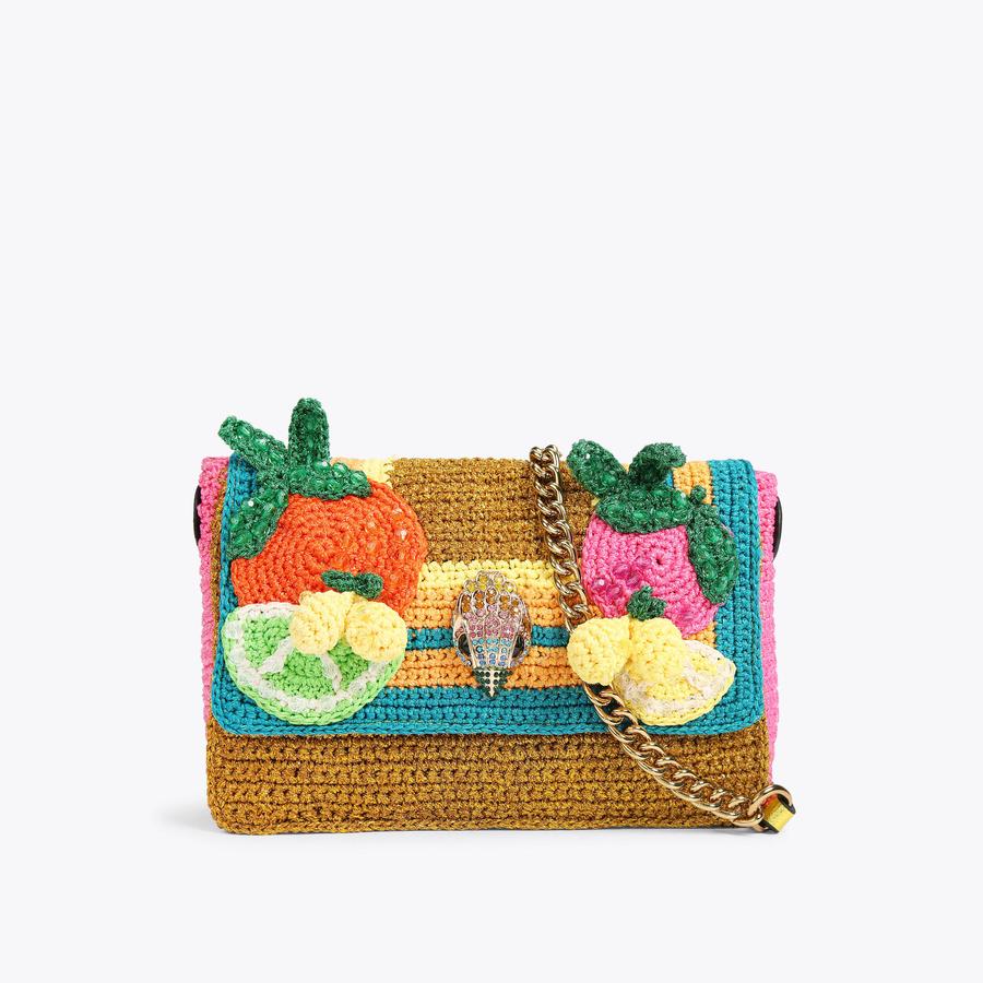 CROCHET KENSINGTON Gold Shoulder Bag by KURT GEIGER LONDON CROCHET KENSINGTON Gold Shoulder Bag by KURT GEIGER LONDON
