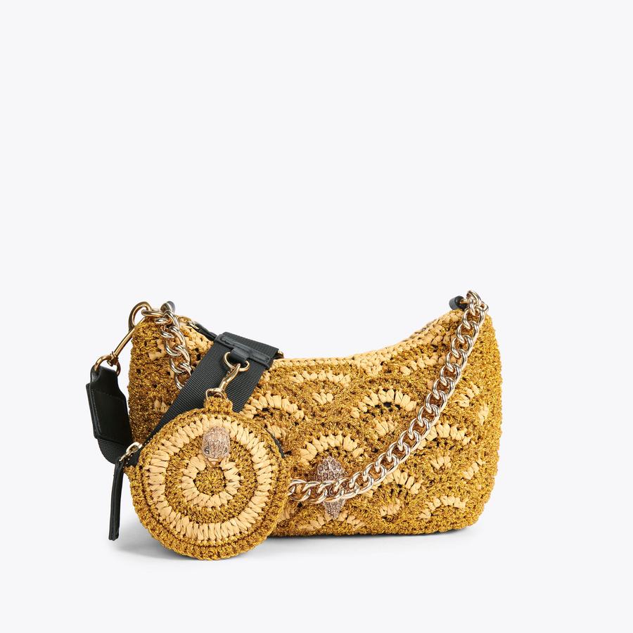 CROCHET MULTI CROSSBODY Gold Cross Body Bag by KURT GEIGER LONDON