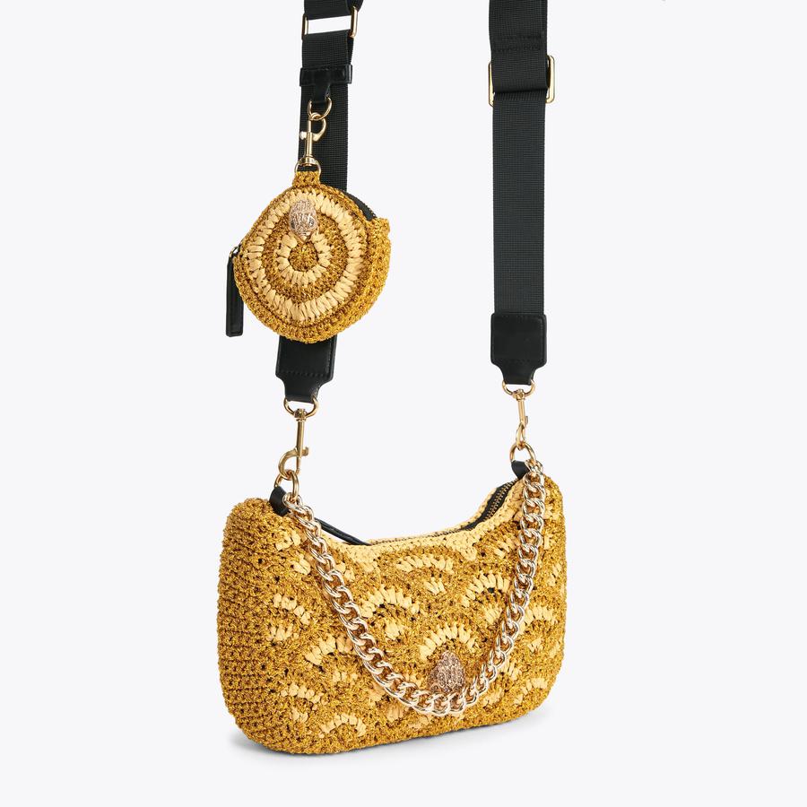 CROCHET MULTI CROSSBODY Gold Cross Body Bag by KURT GEIGER LONDON