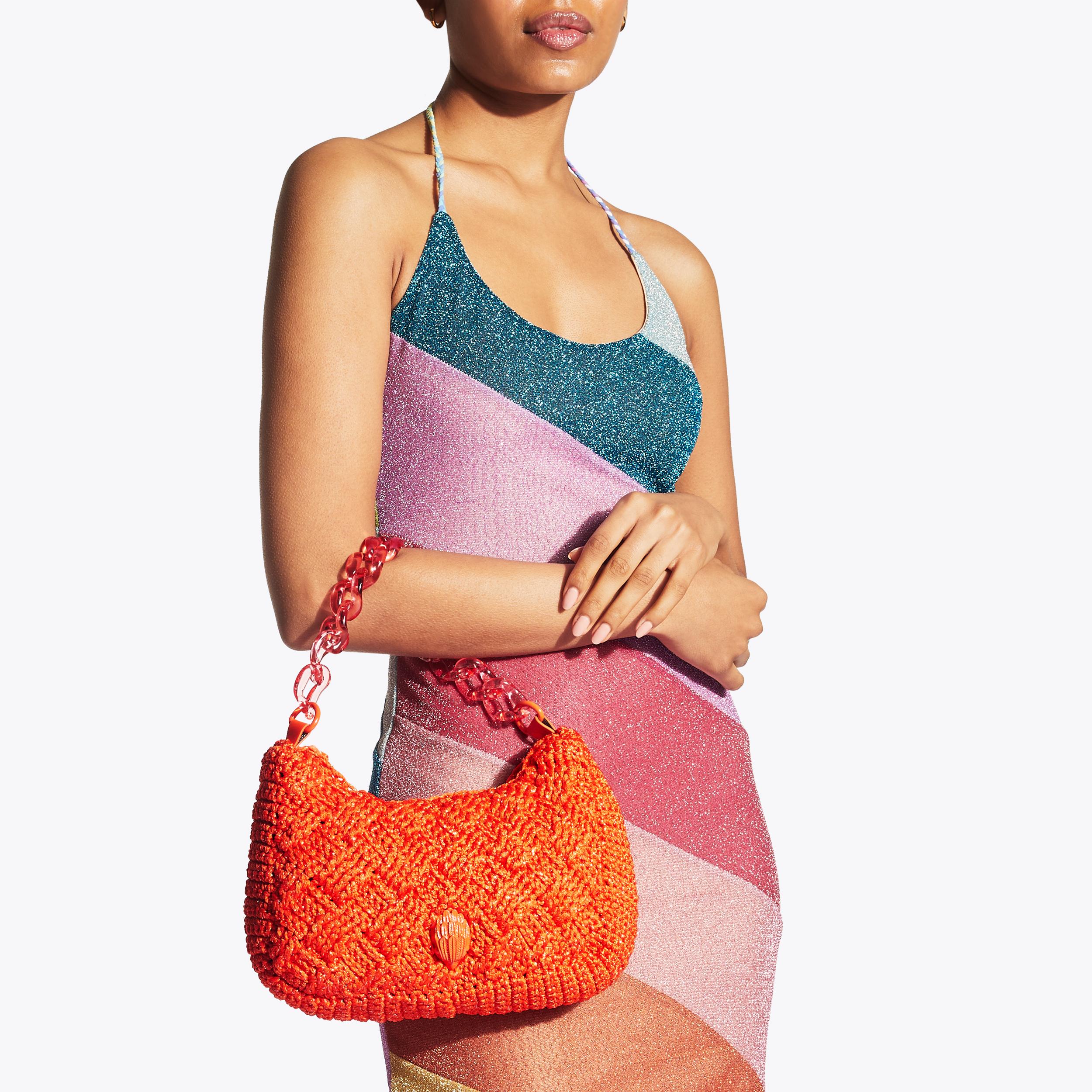 CROCHET MULTI CROSSBODY Orange Cross Body Purse by KURT GEIGER LONDON