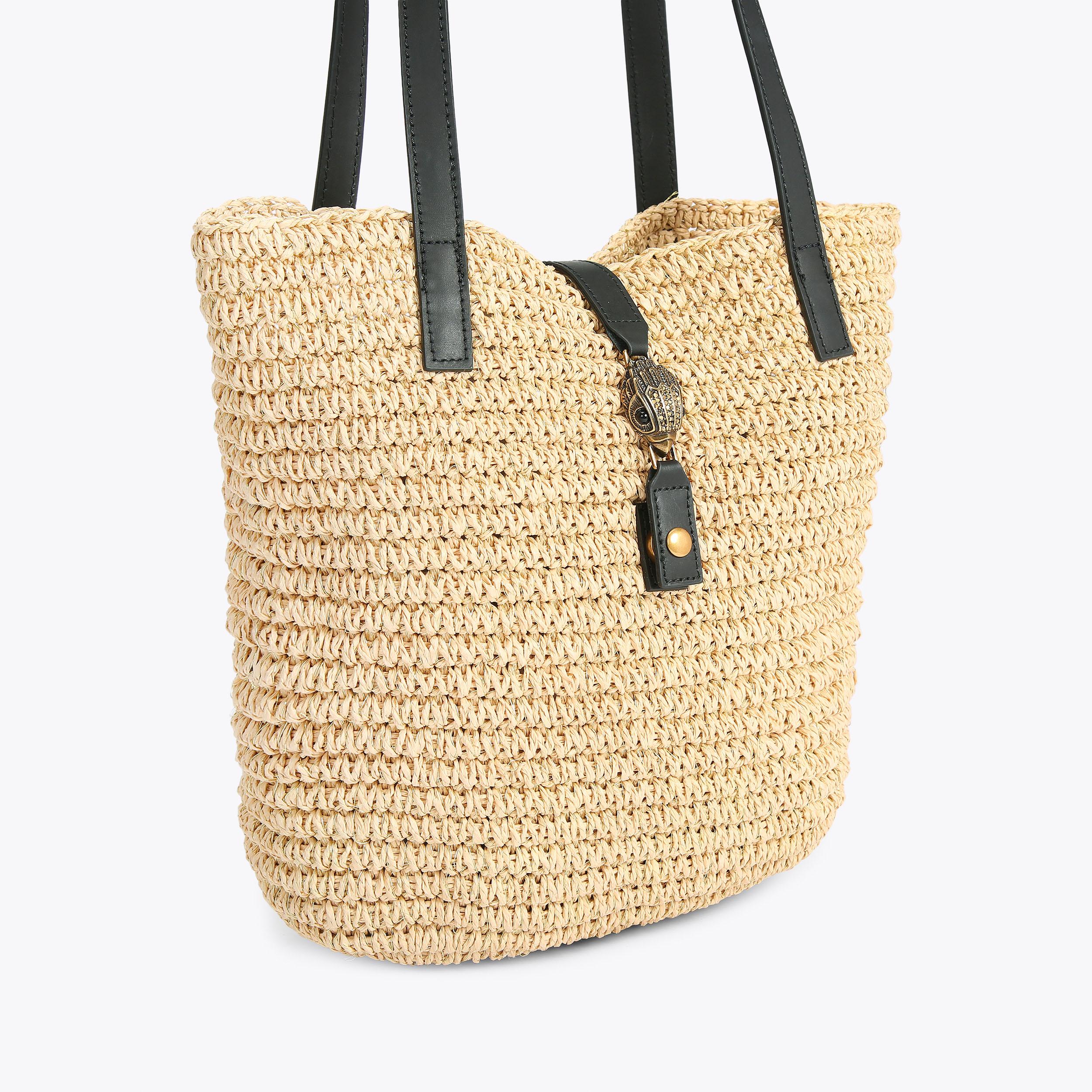 HAMPTON RAFFIA TOTE Raffia Beige Woven Tote Purse by KURT HAMPTON RAFFIA TOTE Raffia Beige Woven Tote Purse by KURT