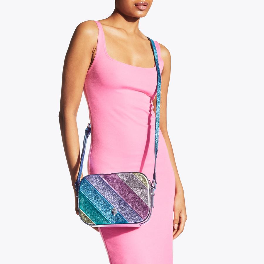 KENSINGTON CROSS BODY Pastel Rainbow Leather Camera Purse by KURT