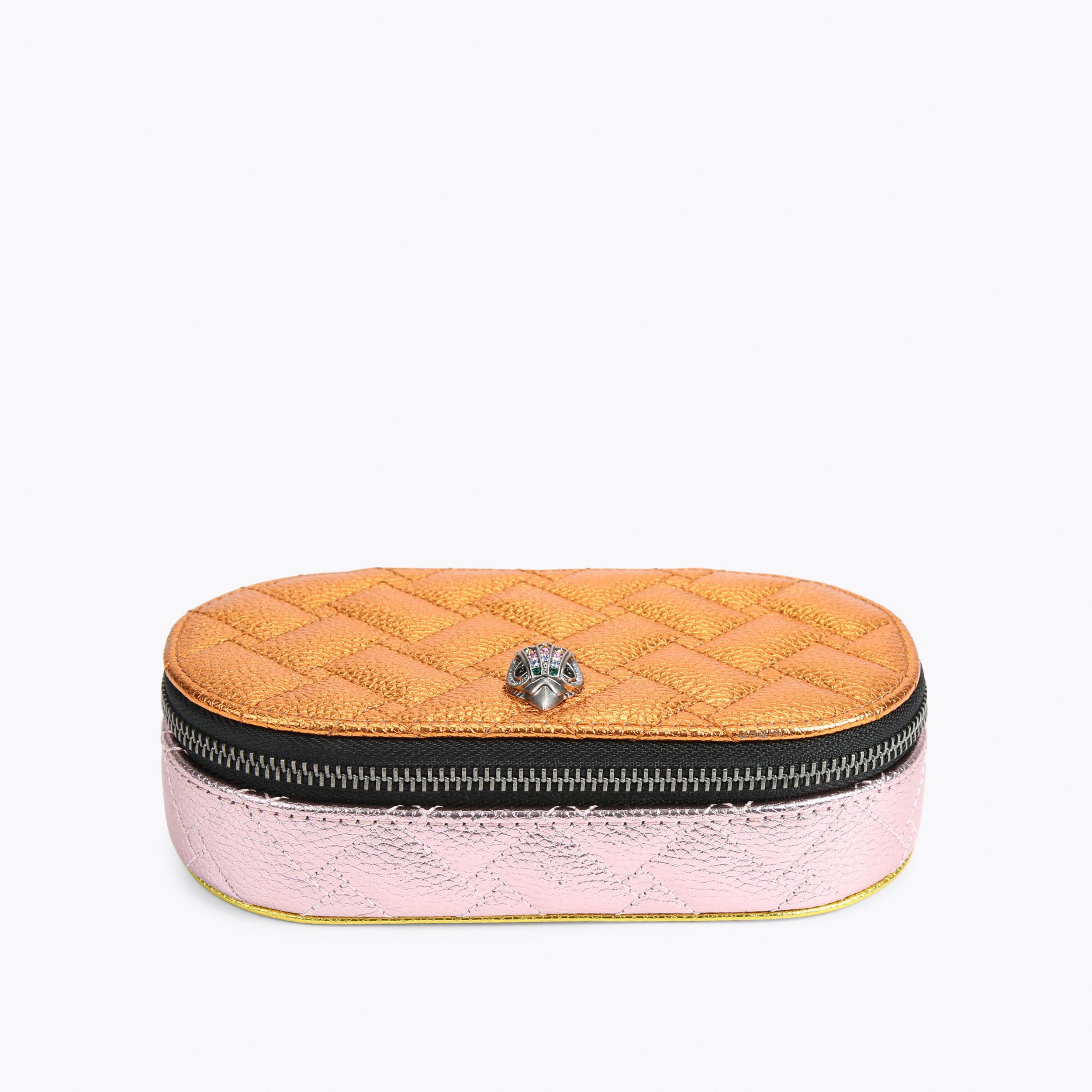 Kurt Geiger Velvet Jewelry Boxes in Orange and Blue velvet-mini-kensington-black-  main image 3
