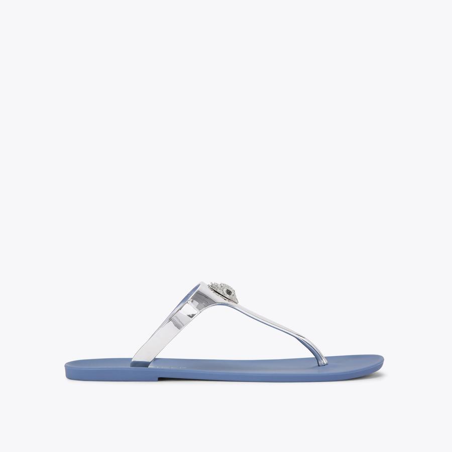 THE TOE （Madison Jacquard ） Madison Stiletto Sandals with Rhinestone Knot Detail by