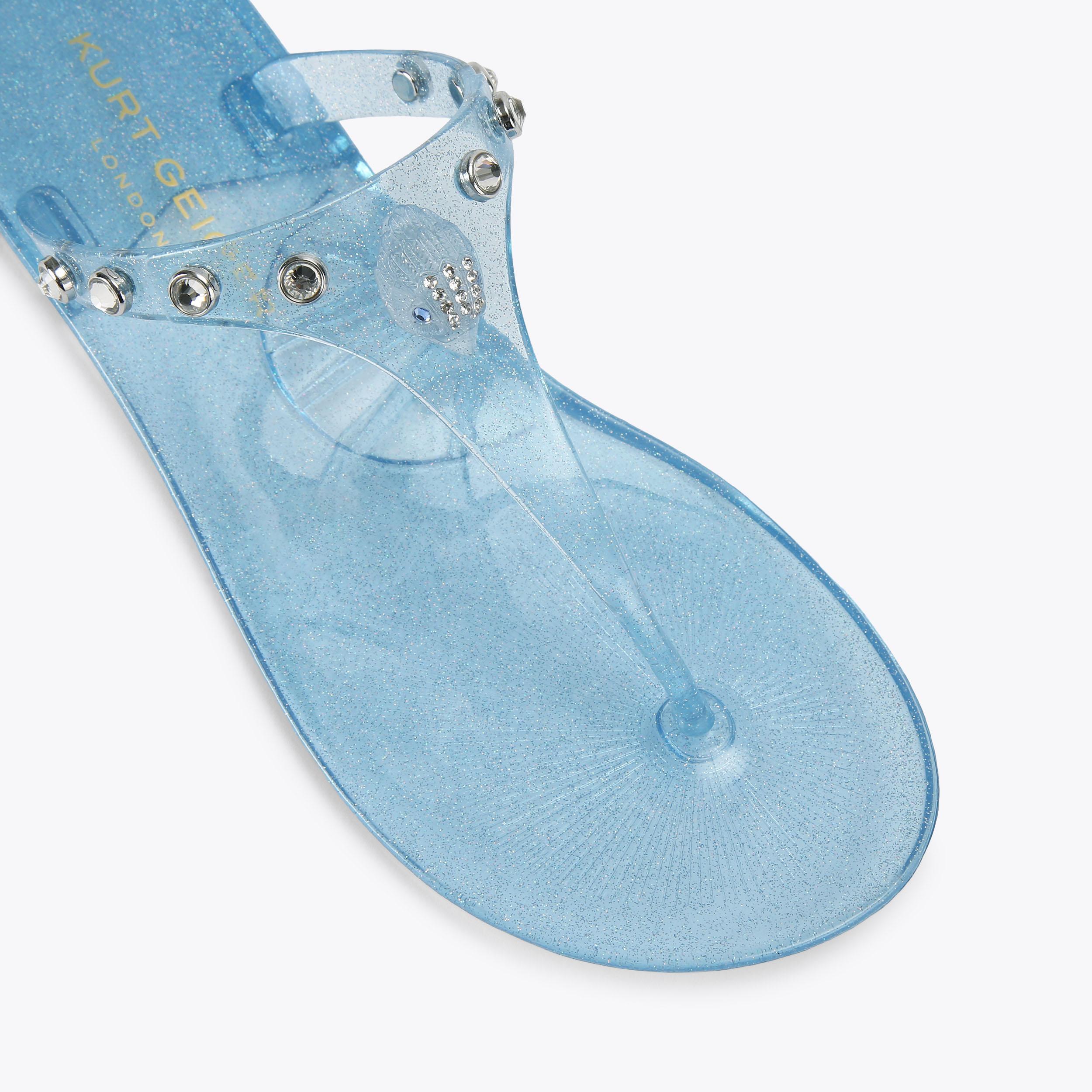 MADDISON T-BAR Pale Blue Synthetic Jelly T-Bar Sandal by Kurt