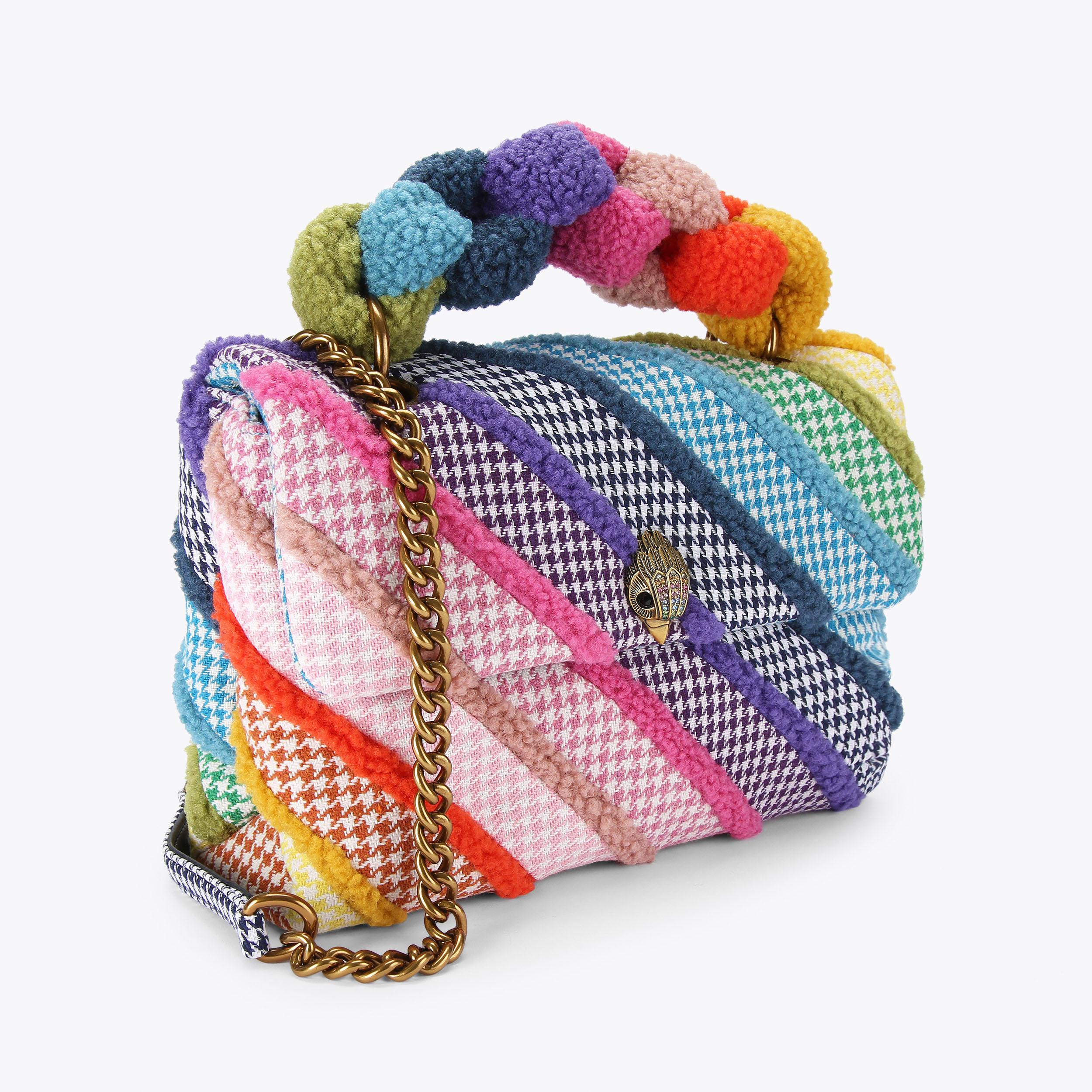 LARGE KENSINGTON SOFT Fabric Faux Shearling Shoulder Purse by KURT